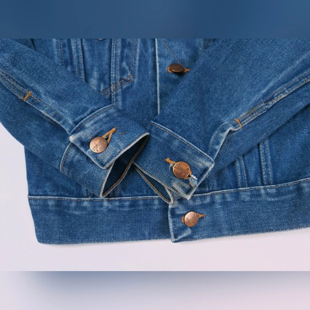 Wrangler Vintage No Fault Denim 100% Cotton USA Kids Denim Jacket Jeans 10